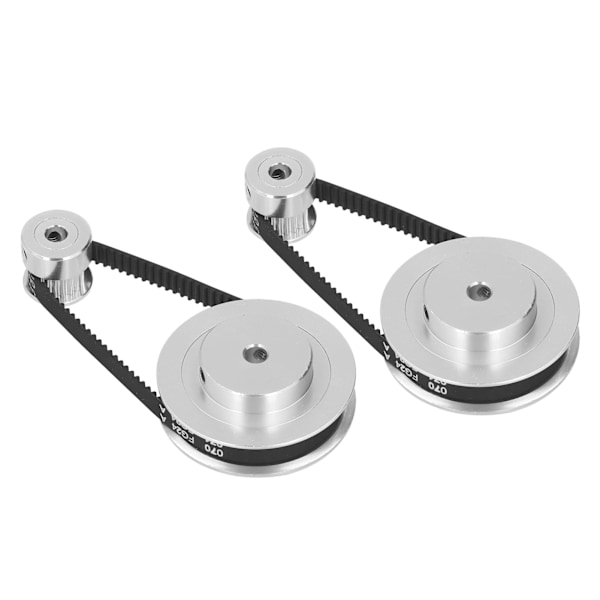 2 set synkronhjul GT2 aluminiumlegering kuggremshjul med 2 st längd 200 mm bredd 6 mm rem 5 mm innerdiameter