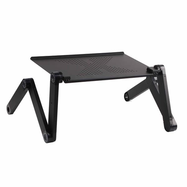 Bärbart laptopbord Notebook-stativ Bricka med mushållare Soffsäng Svart