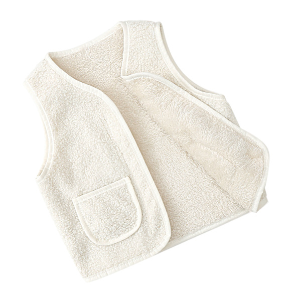 Barnens Tjocka Fleeceväst för Flickor Pojkar Håller Varmt Två Sidor Vinter Ärmlös Dragkedja Jacka Beige 80cm/31.5in