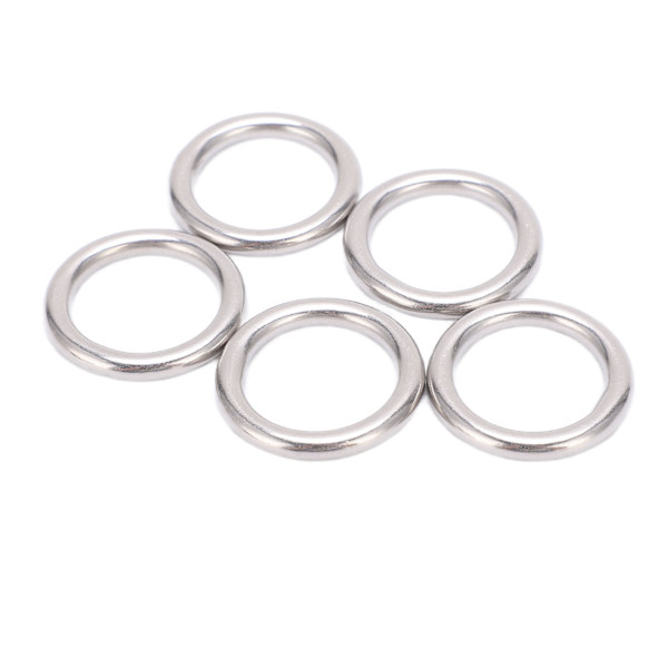 5 stk. 304 Rustfritt Stål Runde O-Ringer Flerbruks Sømløs Sveiset Metall O-Ring for Seiling Dykking 5x25mm