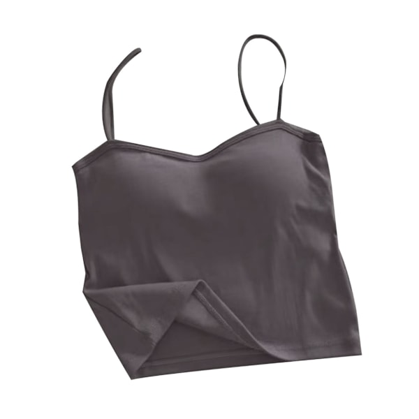 Kvinners Enkle Sports-Camisole med Polstring Elegant og Stilig Spaghettistropp Tanktopp for Løping Mørk Grå Fri Størrelse for 40-65kg