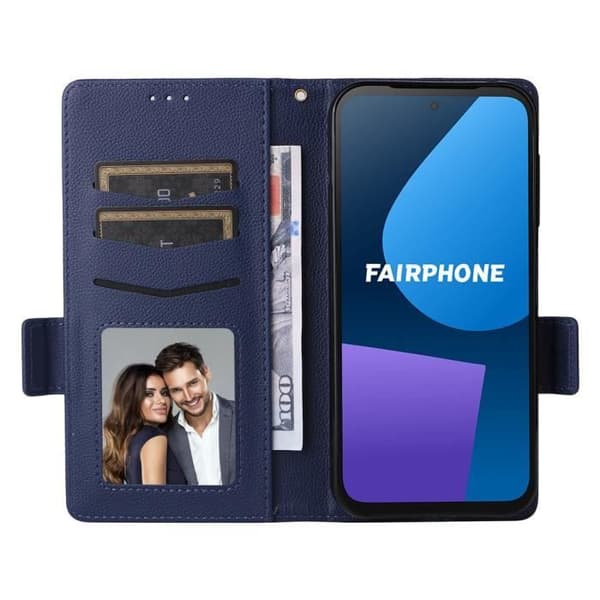 Fairphone 5 5G PU-läderfodral - Marinblå