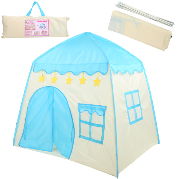 Barn Barn Tält Lekstuga Princess Castle Inomhus Utomhus Teepee Toys Room Blue