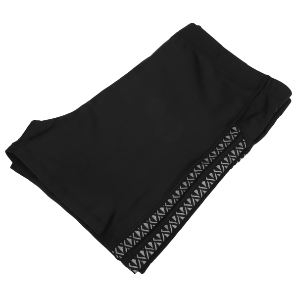 Badeshorts Polyester åndbart badebadetøj Strandbløde shorts til mænd BlackXXL