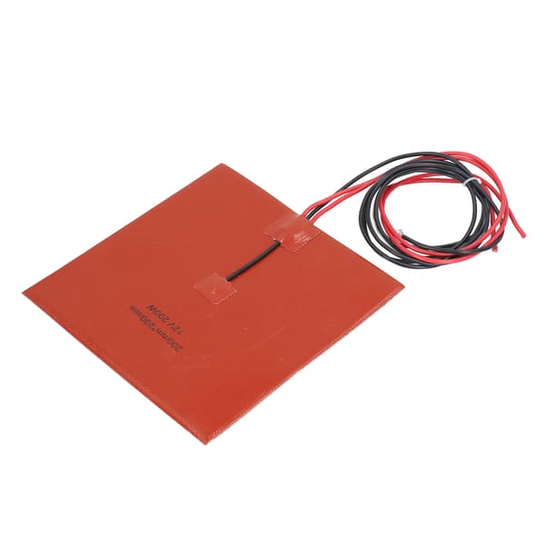 Silikone Varmeplade Varmemåtte 180℃ 200x200mm 200W Tilbehør til 3D Printer Hotbed DC12V