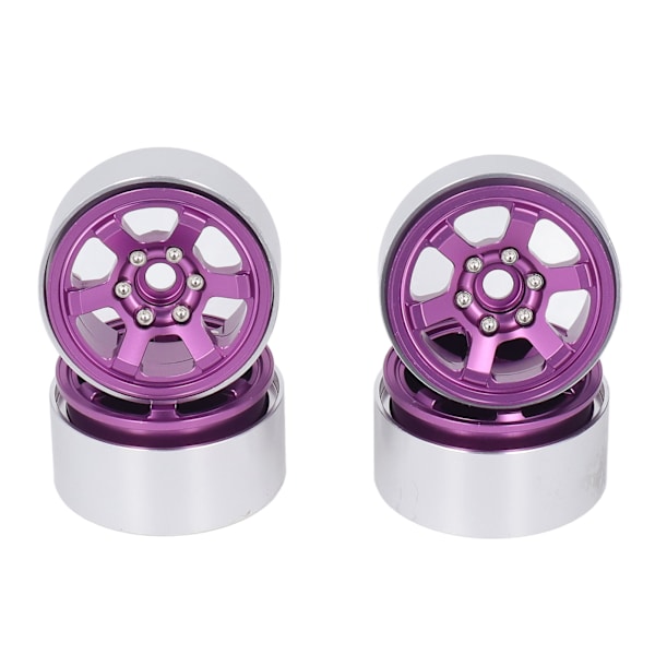 4 ST RC hjulnav set aluminiumlegering CNC RC hjul fälgnav för 1,9 tum däck slitbana lila