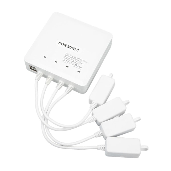 Drone Batterilader 4-veis UAV Lading Hub Tilbehør med USB-port for DJI Mini 3 Pro AU-plugg 100‑240V