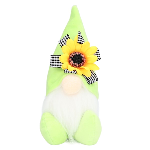 Gnomes Plush Yellow Sunflower Decorative Plush Cloth Padding Representing Lucky Spring Faceless Doll for Home Ornament Green