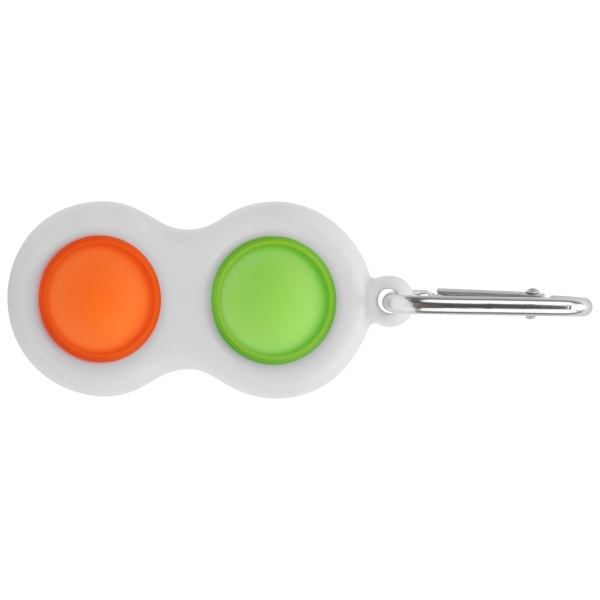 Push Bubble Sensory Keychain Toy Portable Stress Relief Silikon Handleksaker för studenter (Grön Orange)