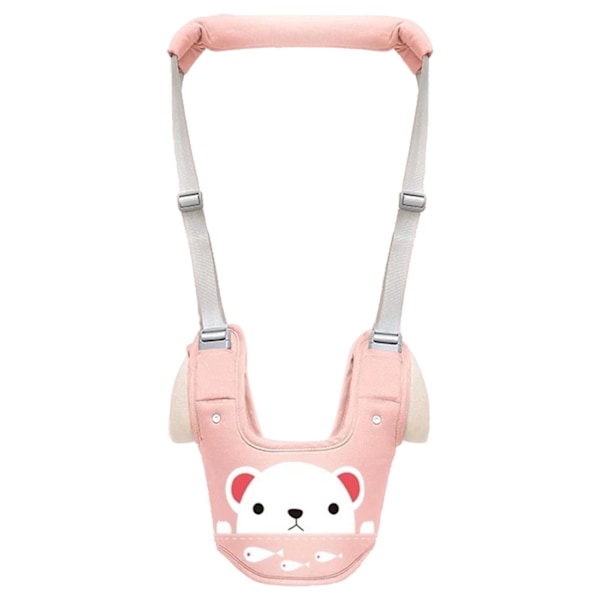 Toddler Walking Harness Mjuk Andningsbar Bomull Säker Spänne Väst Stil Toddler Walker för Hem Trädgård Utomhus Rosa