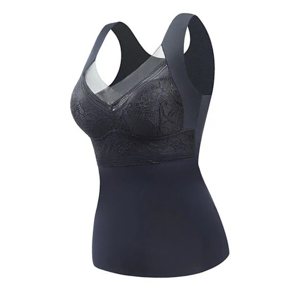 Camisole Kvinder Polstret Tanktop med Indbygget BH Tynd Is Silke Åndbar til Sommer Sort XL (til 50‑62,5 kg)