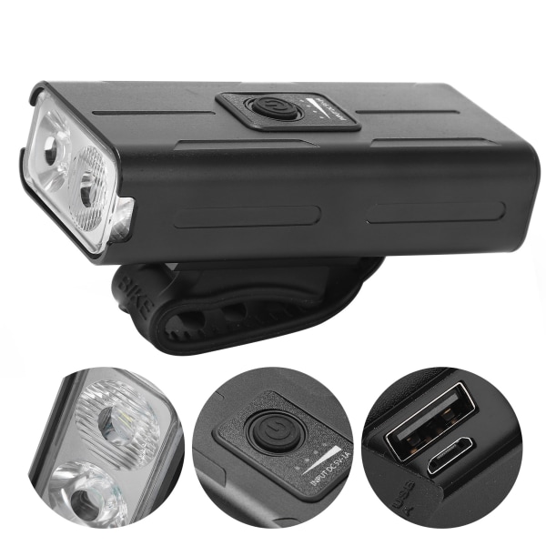 LED USB Recharge Sykkellys Vanntett 6 Lysmoduser Front Bakre Frontlykt Stor Størrelse