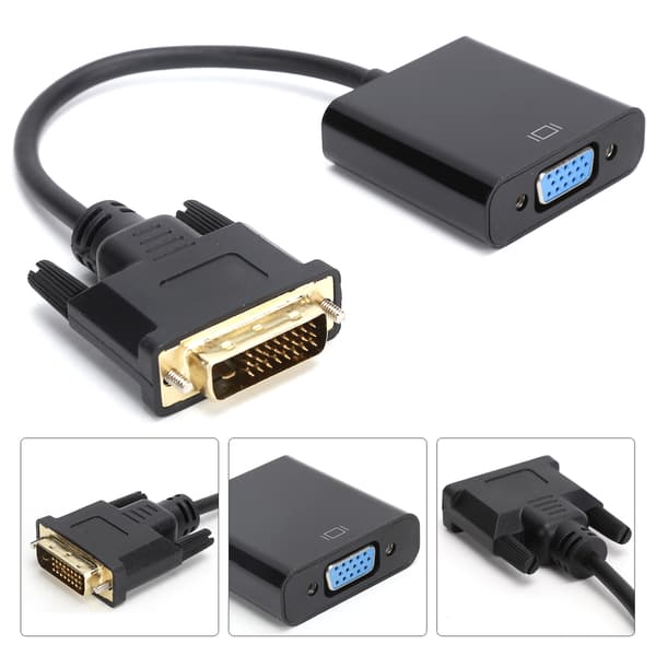DVI Hann til VGA Hunn Adapter 24+1 Pin for Stasjonær Tablet Datamaskin