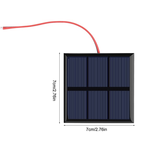 0.7W 1.5V Mini Bærbart Solcellepanel DIY Strømmodul Lader for 1.2V Batteri med Ledning 70*70MM