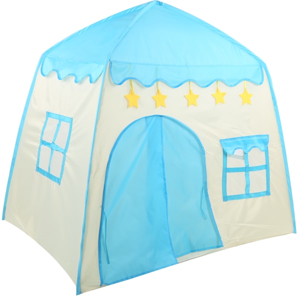 Lasten lasten teltta Leikkimökki Prinsessalinna Sisällä Ulkona Teepee-leluhuone Sininen
