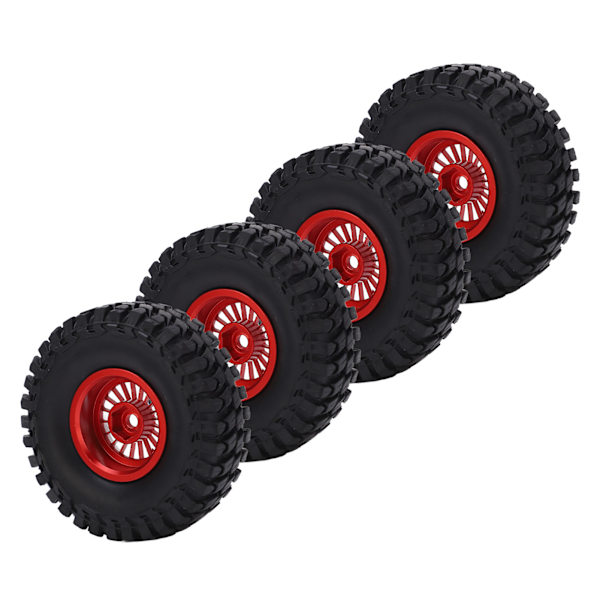 4 kpl RC-ajoneuvon pyörät renkaat sarja 55mm alumiiniseos etu- ja takapyörät AXIAL SCX24 1/24 RC-autolle CrawlerRed