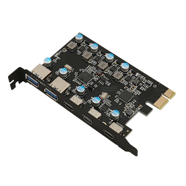 UP5300 5 portin USB 3.1 PCIe -laajennuskortti 5 Gbps nopean tiedonsiirron pöytätietokoneen laajennuskortti Windows 7 8 10 -käyttöjärjestelmälle OS X