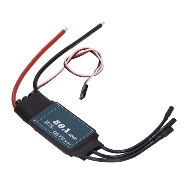 80A Brushless ESC 2‑6S Elektrisk Hastighetsregulator med 5V 5A BEC for RC Fly, Drone og Helikoptermodell