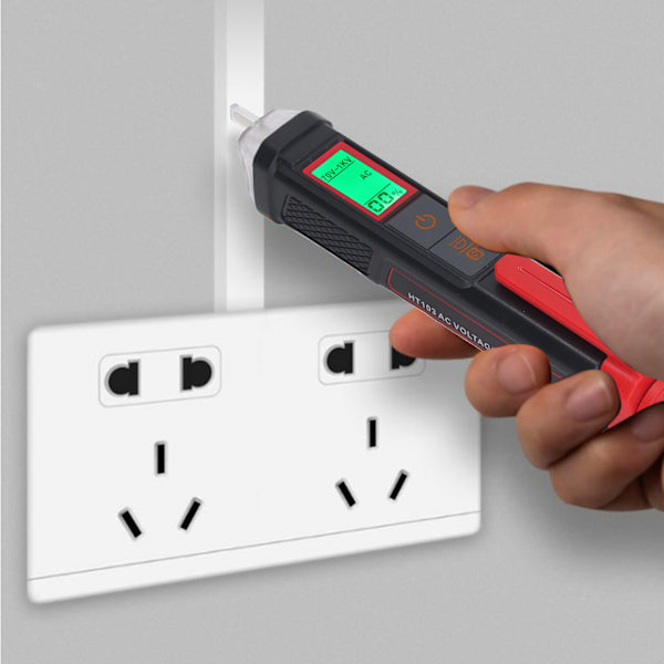 Berøringsfri Elektricitetsdetektor AC Spændingstester Digitalt Display Elektrisk Testpen med LED