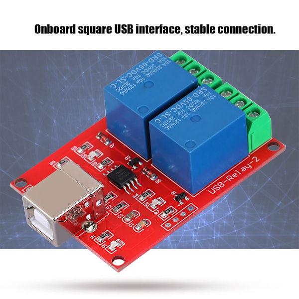 2-kanals 5V dator USB Smart Switch Controller PC Relay Drive Module Expansion Board