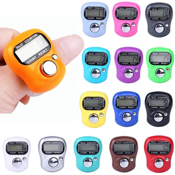 Digital Handräknare Bärbar LCD Elektronisk Finger Handring Stickningsvarvsräknare Fitness Fingerräknare