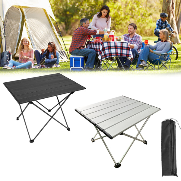 Aluminiumslegering Roll Top Campingbord Roll Up Bord Skridsikkert Holdbart Mini Picnic Bord til Camping Vandreture Rejser