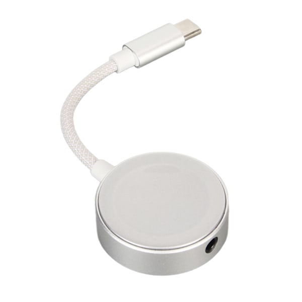 2-in-1 Type-C - 3,5 mm kuuloke- ja latausadapteri, korkealaatuinen ääni ja PD 60 W nopea lataus, hopea