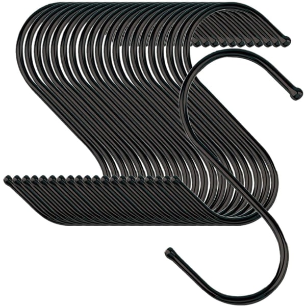 Rostfritt stål S-krokar Svart Multi-Purpose Crossbar S-krokar Yamaha Home  Basket Fine Curved S-krokar [Svarta] Medium S-krokar 20st b447 | Fyndiq
