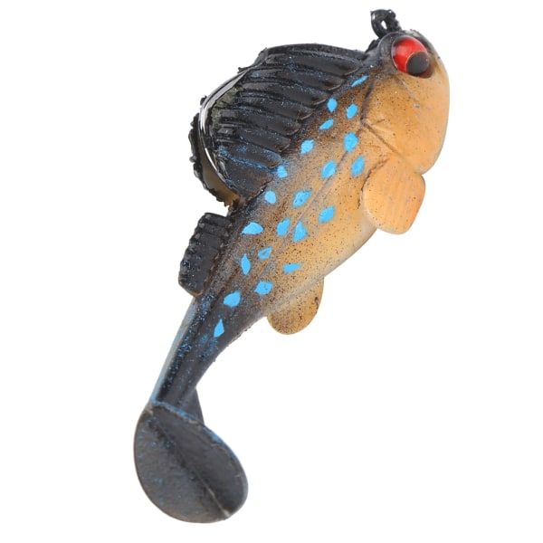 Dypløpende padlehale, mykt fiskelokk 75 mm/13 g antihengende bunn, mykt falskt agn (svart blå flekk)
