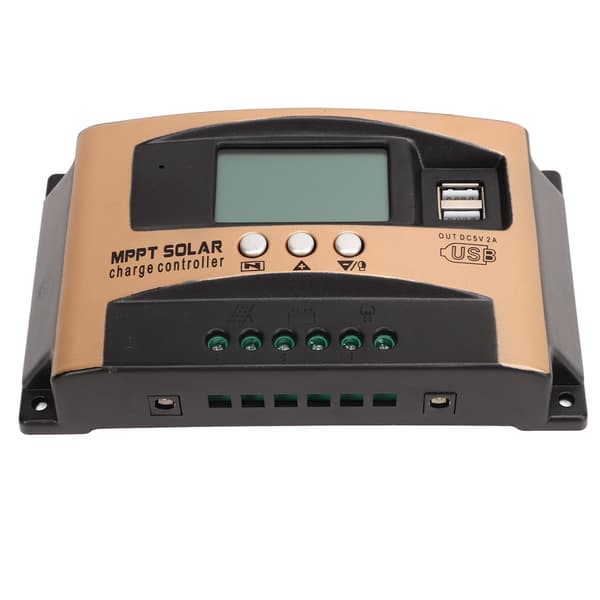 Solar Charge Controller MPPT Solar Charge Controller Solpanel Regulator med LCD Display Parameter Justerbar Guld 100A