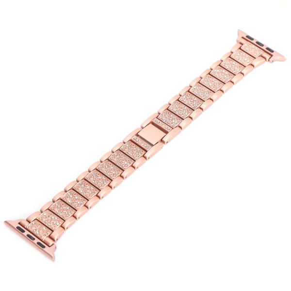 Urrem med fuld rhinestones-rem Metalarmbåndsudskiftning Kompatibel til IOS Ur 42mm/44mmPink