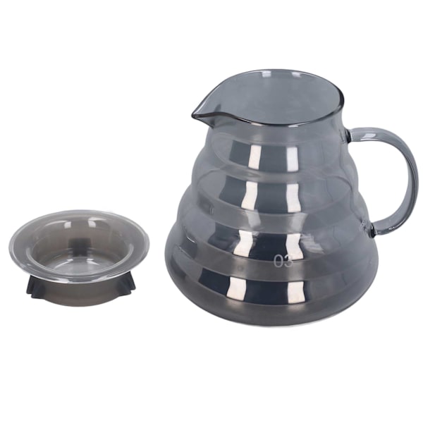 Elektropläterad grå kaffekanna i högborosilikatglas, handkaffeserveringskanna för hem och butik, 700 ml