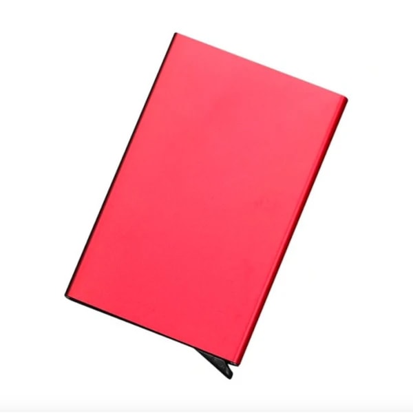 Pop-up kortholder - Aluminiumsdæksel - (RFID Secure) Rød red