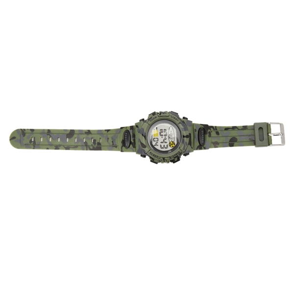 Sportsur Vandtæt Noctilucent Chronograph Watch til mænd Studentergave Udendørs Camouflage Farve Grøn