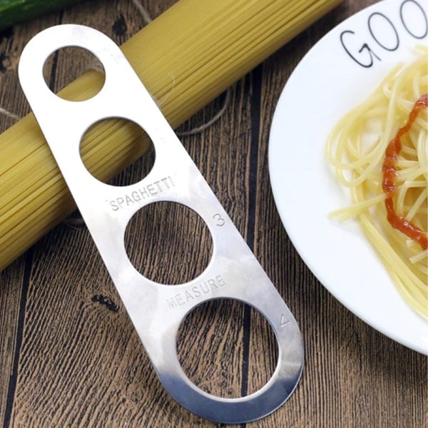 2 X spaghettimåler Rustfast 4 huller rustfrit stål husholdningspastamål til køkken