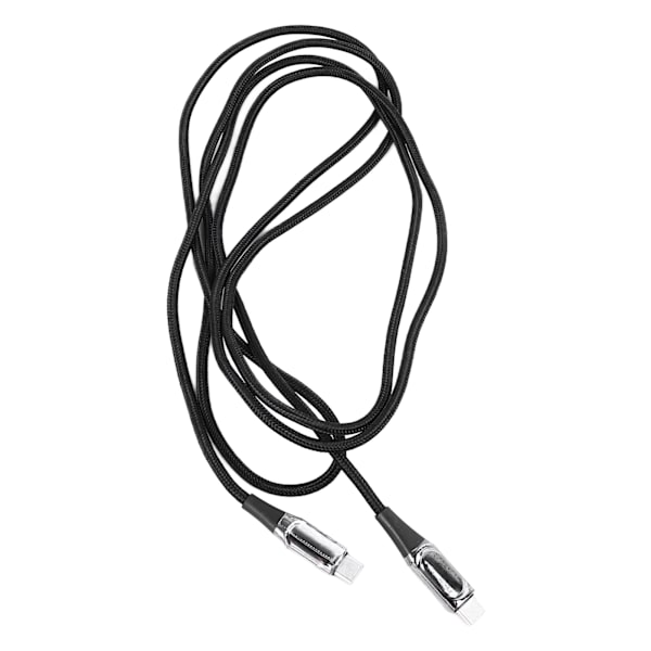 100W USB C til USB C-kabel Hurtigladekabel USB C-laderkabel med digital skjerm for telefoner Nettbrett Bærbare datamaskiner 2M svart