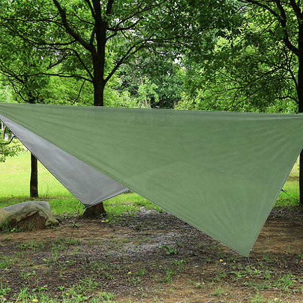 Telttrekk Vanntett Solbeskyttende Multifunksjonelt Telttrekk for Utendørs Camping Strand Sølvgrønn 300x400CM