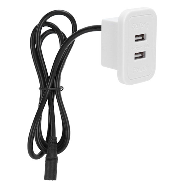 Ladestol Lader med Dobbel USB-port 5V 2A for Skrivebord Sofa Sengeside Møbler Hvit EU 100‑240V