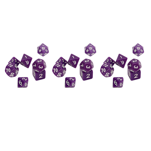 21st multi set Vattentätt Säkert Praktiskt Pussel Bordsspel Polyhedral Tärningssats Lila