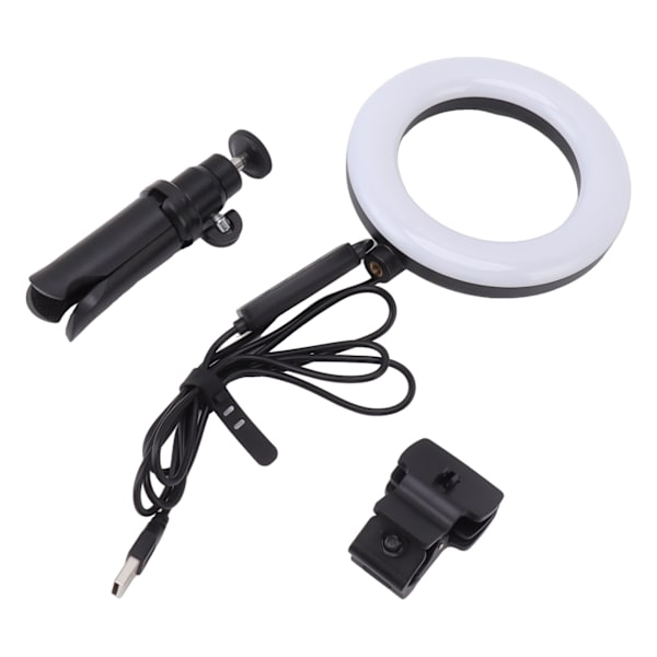 Selfie Ring Light LED Mjukt Ljus 5 Färgtemperaturer Fyllnadsljus med Klämma för Livestreaming