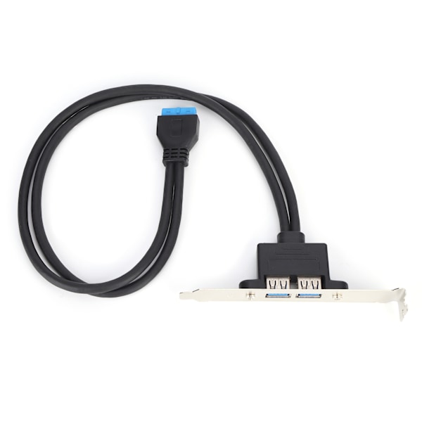 Kaksinkertainen USB-suojakaapeli Emolevy 19-nastainen kaksoisporttiin A-naaras jatkojohto takapaneeli Bracket Musta