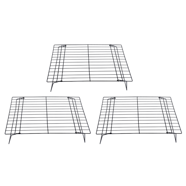 13 tommers jernbakestativ 3-lags non-stick kjølehyller for matlaging, baking av kaker og kjeks