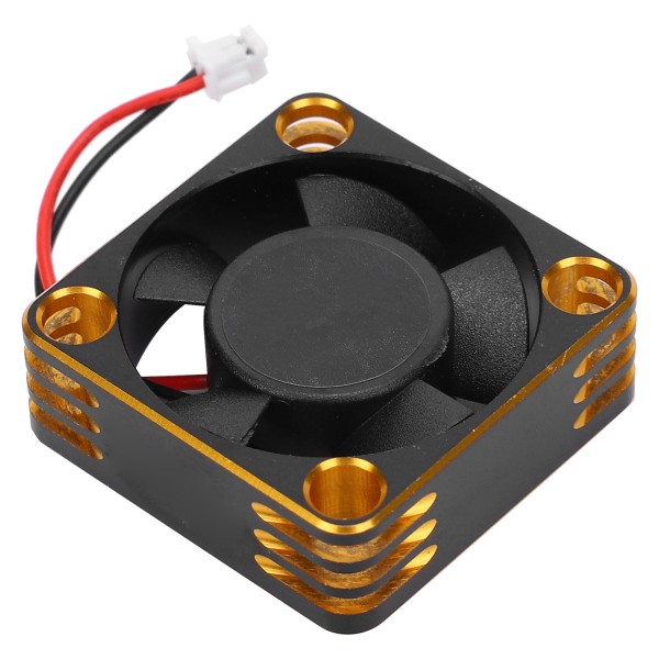 SURPASSHOBBY Elmotor Kylfläkt 30x30mm 28000RPM 58V Passar för 1/10 1/12 1/8 RC bil (svart gyllene)