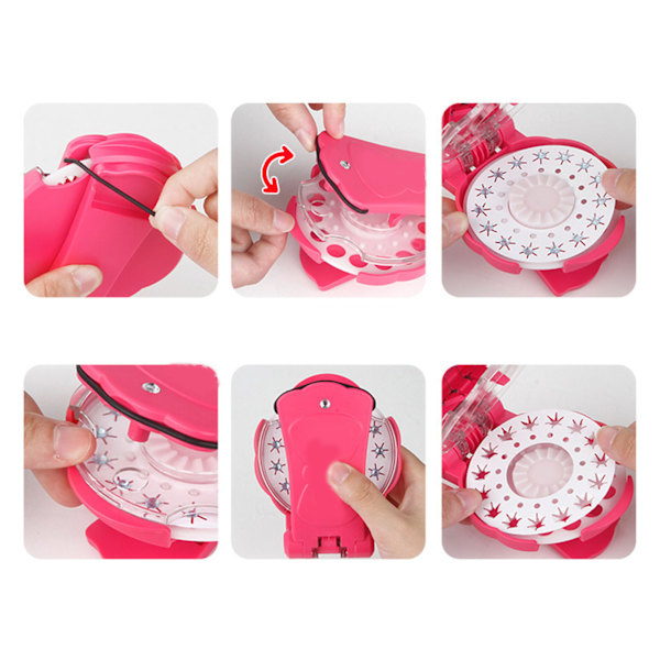 Hår Rhinestone Stamper 5 Ark Rhinestones Hårstyling Dekorasjon Stamper Kit for Jenter