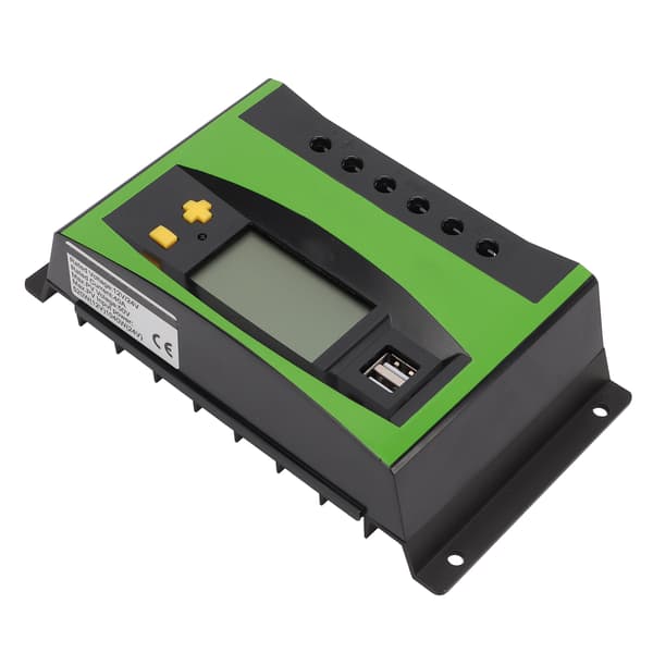 Solar Charge Controller LCD-skärm Timing Intelligent Automatisk Solpanel Regulator med Dubbla USB-portar 40A 12V 24V