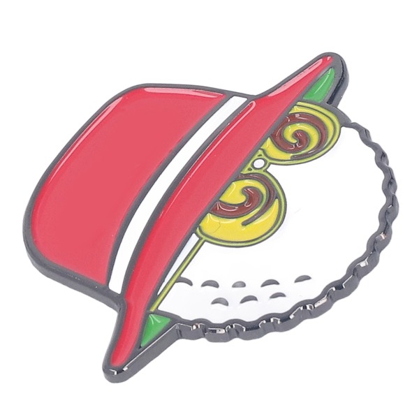 Golfboll markör hattklämmor Lättvikts avtagbara magnetiska rostskyddsglasögon fiskare hattklämmor för kvinnor män Röd