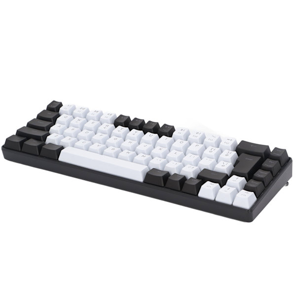 Membran Gaming Keyboard 68 Taster RGB Bakgrunnsbelyst Ergonomisk USB-grensesnitt Datatastatur for Win System Office Family Svart Hvit