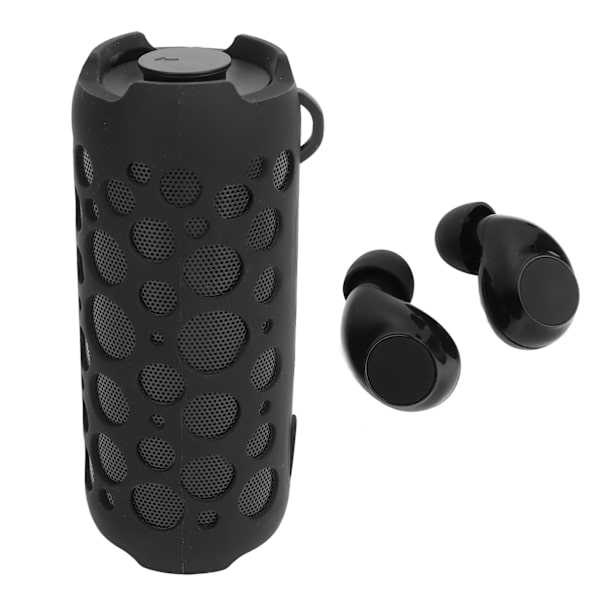 Bärbar Bluetooth-högtalare RGB Dynamisk Effekt Stereoljud 2 i 1 Liten Högtalare med Trådlösa Hörlurar för Utomhusresor