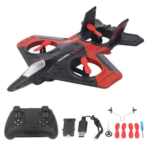 V25 Stunt Flygfotografering UAV Fjärrstyrd Flygplan Leksak Flygplan Lämplig För Barn Över 14 År Gammal Röd 1 Batteri