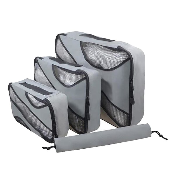 Husholdnings nylon vanntett oppbevaringsposesett Tredelt nylon reiseoppbevaringspose gray